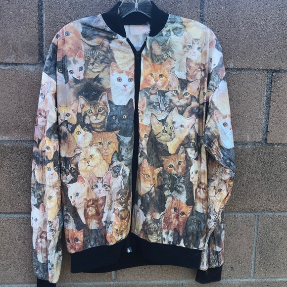 Vintage Tops - Vintage Jacket Sz S/M Kittens Crazy Cat Lady Pets